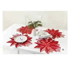 GENERICO - Individuales circulares rojo Navidad calidad A1