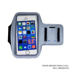 GENERICO - Bracera Deportiva Armband Ajustable Para Celular 6 Pulgadas Plomo