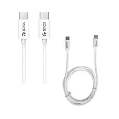 TEROS - Cable USB TE-70209W Tipo C - Tipo C 3A 60W Max Blanco