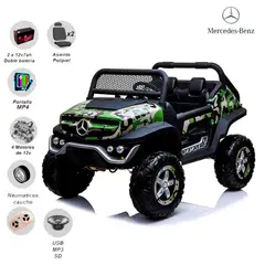 MERCEDES BENZ - Carro a Batería para Niños 4 x 4 «UMNIMONG» Camuflado