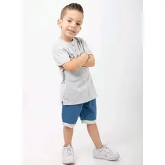 GENERICO - Polo Niño Básico Mick Color Plomo Estacion 108