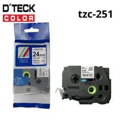 GENERICO - Cinta compatible TZc-251 24 mm De Ancho - Fondo Blanco