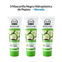 NEVADA NATURAL PRODUCTS - 3 Mascarilla Negra Hodroplástica de Pepino 120gr