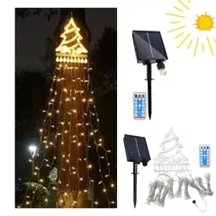 IMPORTADO MC - Luz Amarilla Navideña Cascada Recargable Energía Solar