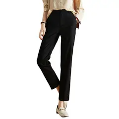 DENISASAA - Pantalones rectos pantalones de traje pantalones casuales de otoño