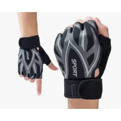 GENERICO - Guantes Deportivos con Muñequera Crossfit Gym Ciclismo - M