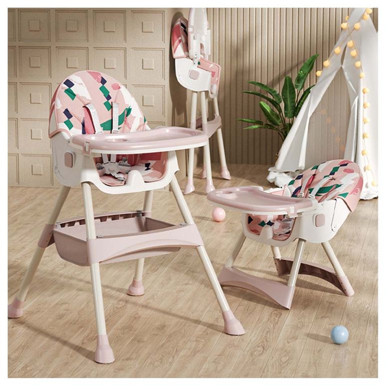 SILLA DE COMER PLEGABLE COLOR ROSADO