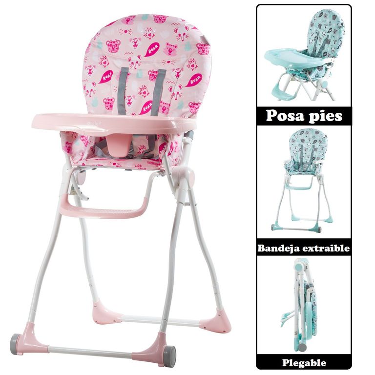 Silla de Comer Plegable con LLanta Zazi