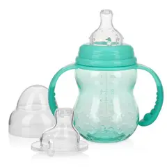 NUBY - Biberón De Tritan 3 Etapas 8onz/240ml Celeste