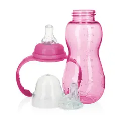 NUBY - Biberón 3 Etapas De Tritan 10oz/300ml Rosado