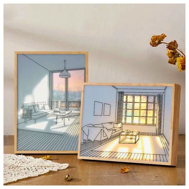 Lampara Cuadro Decorativo Luminoso 3D Estilo Nordico REGALO
