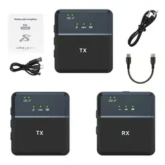 GENERICO - Doble Micrófono Solapa inalámbrico recargable tipo C y Jack 35mm SX9