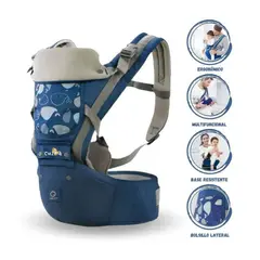 GENERICO - Canguro Para Bebé Ergonómico Ballena 3 en 1 Azul