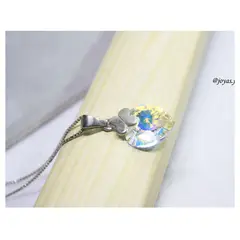 FERNANDA ROMERO JOYAS Y ACCESORIOS - Hermoso collar Mariposa y Corazón Aurora Boreal de Cristal y Plata