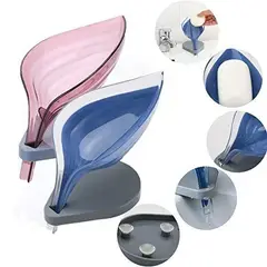 GENERICO - Jabonera en Forma de Hoja con Escurridor de Agua Morado