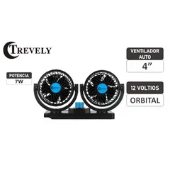 TREVELY - Ventilador Auto 360 Giratorio CT-400 12 Voltios