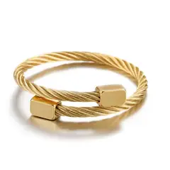 CLOCK PERU - Brazalete de Hombre en Acero Inoxidable Dorado BRA-36