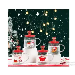 GENERICO - TAZA DE NAVIDAD CON TAPA Y CUCHARITA