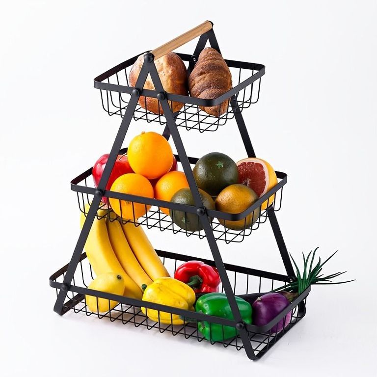 Organizador Frutero de Cocina Desmontable de 3 Niveles de Metal