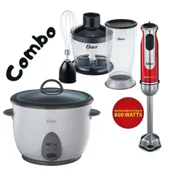 OSTER - Combo Batidora de inmersión FPSTHB2801 y Olla Arrocera