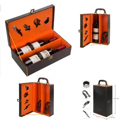 GENERICO - Porta Vino de Cuero de Pu-2Botellas