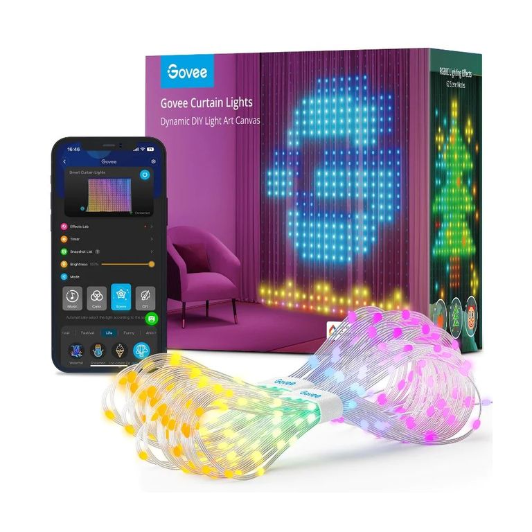 Cortina de luces inteligente compatible com Alexa y Google Home