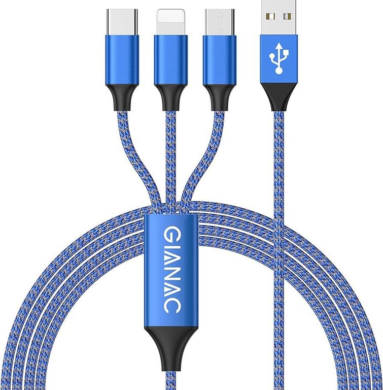 3 en 1 Multi Cable de Carga, [1.2M] Multi USB Cargador Cable