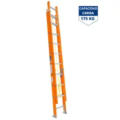 TRUPER - Escalera telescópica 20 peldaños, fibra de vidrio DIELECTRICO