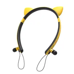 SEISA - Audífono gatita bluetooth color amarillo ZW-29 Élegans