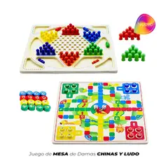 GENERICO - Tablero de Juego 2en1 Damas Chinas Y Ludo