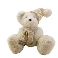 SANTINI - Oso Navideño Con Gorro y Bufanda Dorado