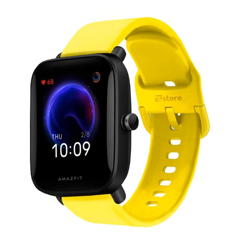 Correa Compatible Con Amazfit Pop Pro Amarillo Hebilla 20mm