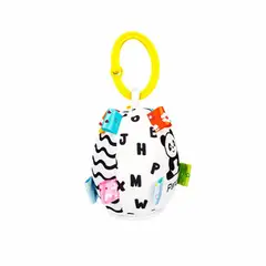 JOLLYBABY - Sonajero óvalo sensorial blanco y negro con espejito y clip