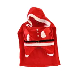 GENERICO - Traje Papa Noel paradito perros y/o gatos c/capucha Talla 1