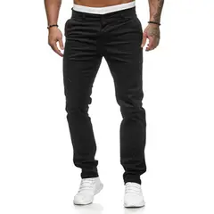 DENISASAA - Pantalones casuales pantalones de gasa ajustados para hombre