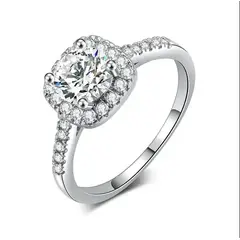 LA TIENDA 88 JOYAS Y ACCESORIOS - La Tienda 88 - Anillo De Compromiso Mujer Bañado Oro 18k - Blanco