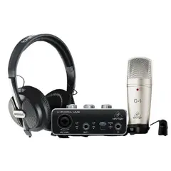 BEHRINGER - Kit Grabación U-phoria Studio Um2 C1 hps5000 cable