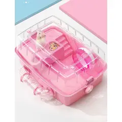 GENERICO - Jaula para Hamster Casa para roedor Grande equipada Rosado