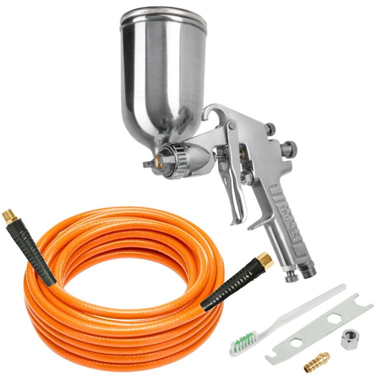 KIT PISTOLA DE AIRE PARA PINTAR PROFESIONAL MANGUERA 10 METROS