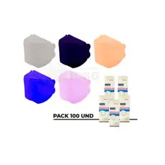 GENERICO - MASCARILLA KN95 FISH SHAPE - 100 unidades de colores/ PACK DE 5 CAJAS