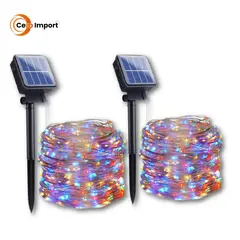 GENERICO - PACK 2 LUCES NAVIDEÑAS CON PANEL SOLAR AHORRATIVO