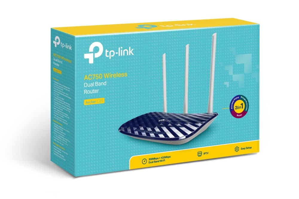 Router WiFi Doble Banda AC750 TP-Link Archer C20 4 Antenas