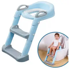 GENERICO - Inodoro Asiento Infantil Niño Con Escalera Celeste