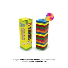 WOODTOYS - Juego Jenga Educativo Para Niños De Colores Caja Amarilla