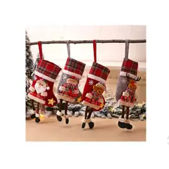 GENERICO - Bota Calcetin Navideño Navidad Set X 3 Nieve RenoPapaNoel