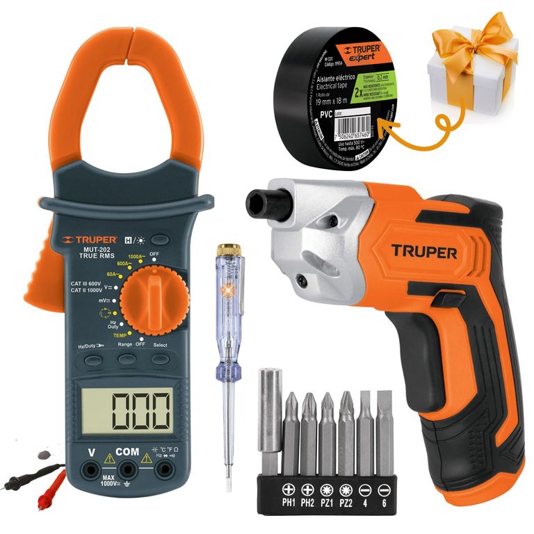 Kit pinza amperimétrica industrial Destornillador inalámbrico