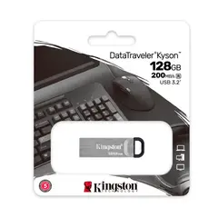 KINGSTON - Memoria USB 128GB DataTraveler Kyson , USB 3.2 Color Plata