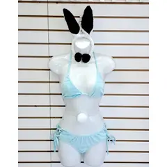 GENERICO - Disfraz Sexy CONEJA BLU 5PZ TERCIOPELO Talla M a L De Alcoba
