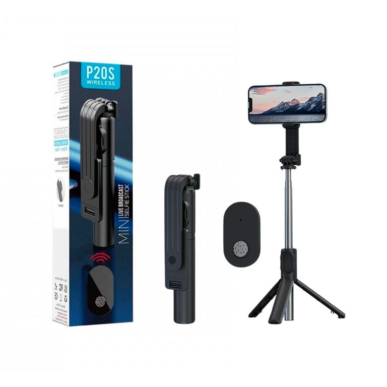 Tripode Bluetooth Selfie Stick Para Creadores de Contenido - Negro WEP-P20S