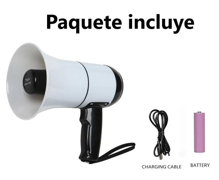 Megafono bateria portatil y con grabadora NEGRO